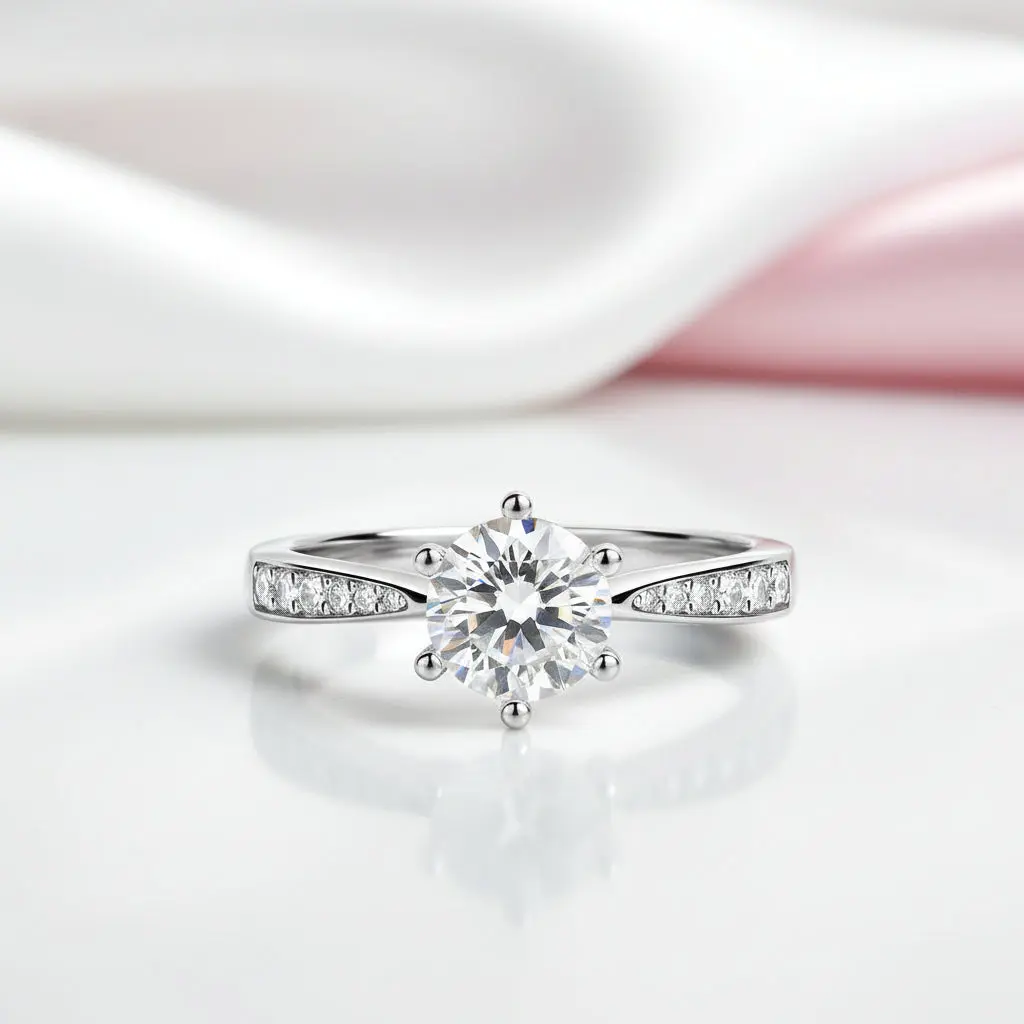 3.0 Ct Brilliant Round Cut Diamond Option Solitaire Engagement Ring