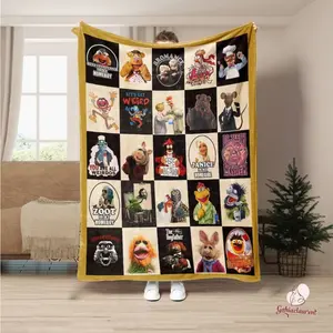 Muppet Show Fleece Blanket | Muppet Show Characters Kermit The Frog Fozzie Bear Blanket | Magic Kingdom Throw Blanket Couch Sofa
