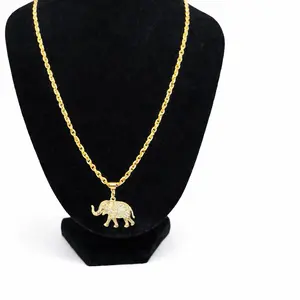 91 14K Laminated Elephant Pendant Necklace – Luxury Chain