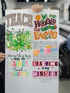 6 PCS Teacher Teacher Designs Bundles DTF Transfer Gang Sheet: Ready To Press, Vibrant Designs, Teacher Theme Ready to Press Heat Transfers.