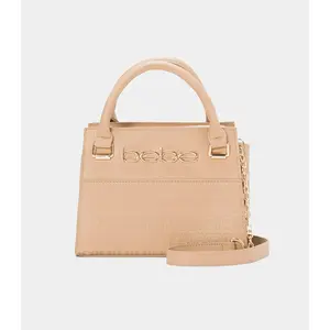 BEBE ZURI SMALL SATCHEL (ALMOND)