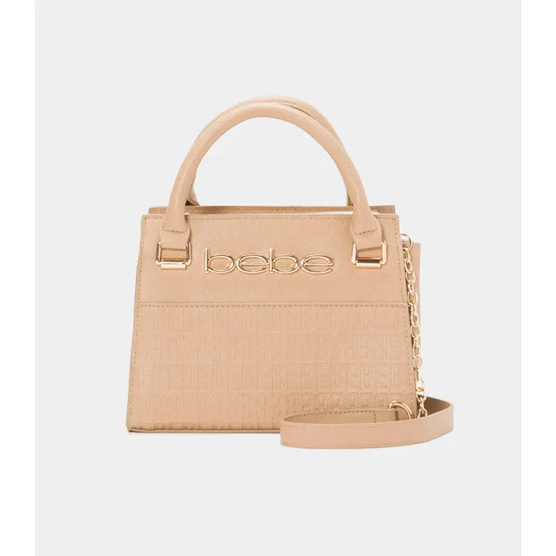 BEBE ZURI SMALL SATCHEL (ALMOND)