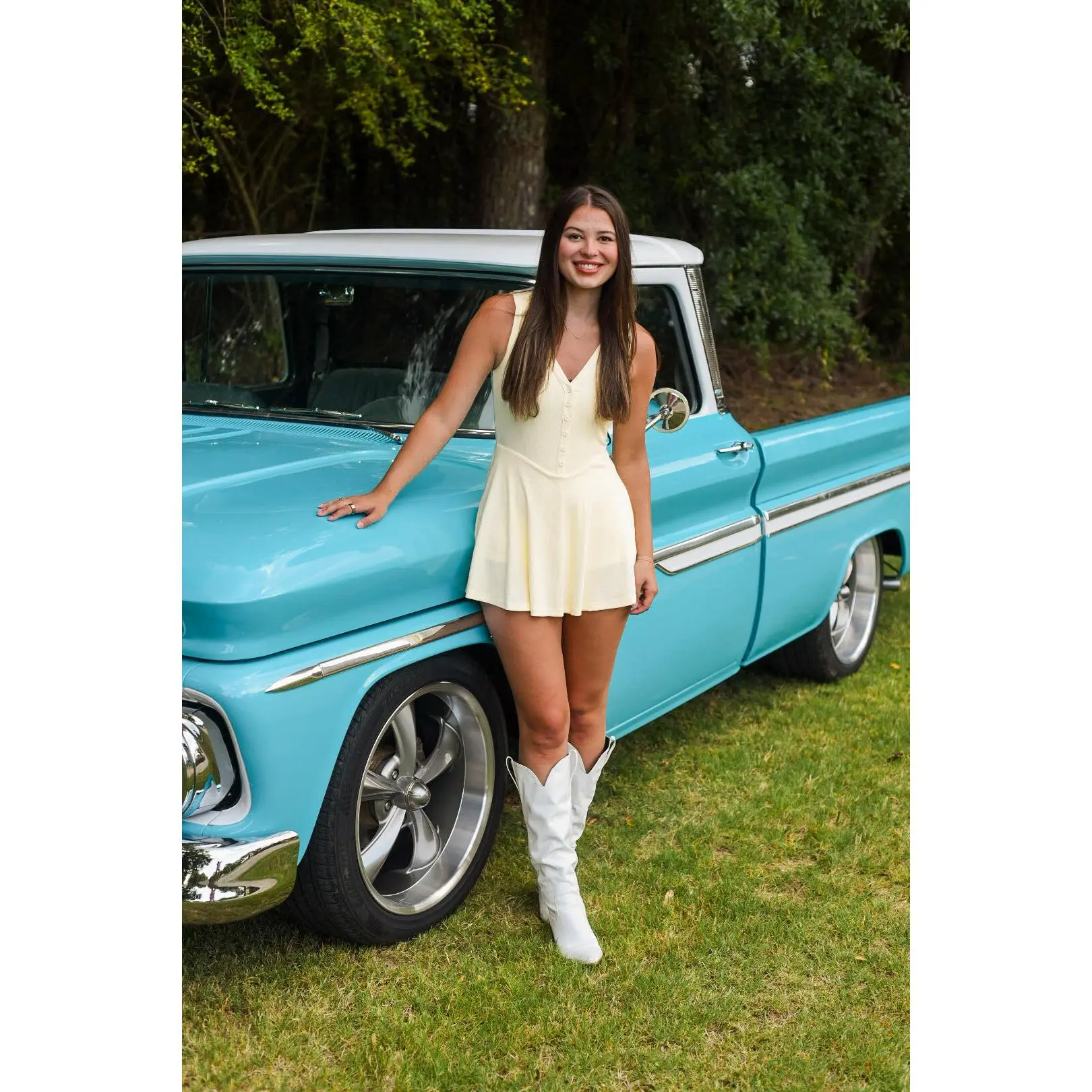 Buttercream Breeze Yellow Romper Dress