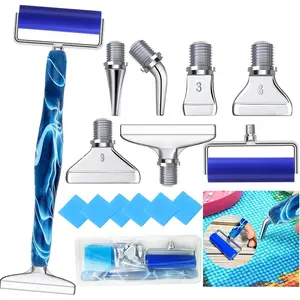 Art Pens Tools  Painting Pen Accessories Kits with Screw Metal Tip Roller Drill Bead Dot Pens for Art Craft  (Blue Pen  6)