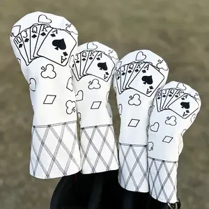 Golf Club Covers, Golf Club Headcover Poker Driver Cover Fariway Wood Headcover 3 Wood Hybrid Head Covers Golf Accessory