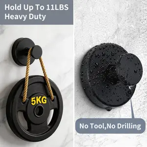 DGAPHRO Suction Cup Hooks (2 Packs, Black) - Shower Organizer, Removable Hooks for Bathroom Window Glass Door Wall, Hanging Bath Robe Loofah Wreath, Mother Gift Set