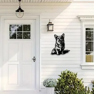 1pc Corgi Metal Wall Art, Corgi Statue Mural, Perfect for Pet Lovers Room, Dog House Wall, Animal Corner Decor, National Pet Day Decor, Ideal Gift for Dog Lovers