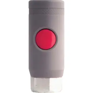 Milton M Style Push Button Coupler, 1/4" Female NPT Standard, Safety Lock Design with Accidental Disconnect Prevention, 1/4" Npt