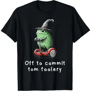 Whimsical Frog Wizard Off to Commit Tom Foolery Meme T-Shirt