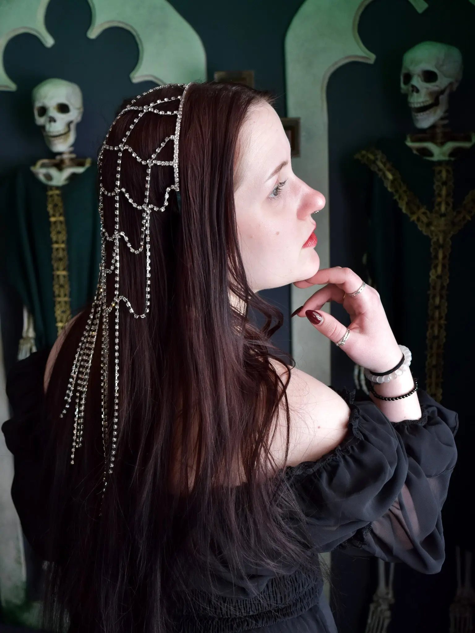 Prilla Rhinestone Hair Chain