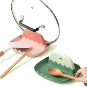 2-Pack Lid and Spoon Rest for Kitchen Counter, Stove Top Utensil Holder with Pot Lid Rest, Christmas Cooking Accessories