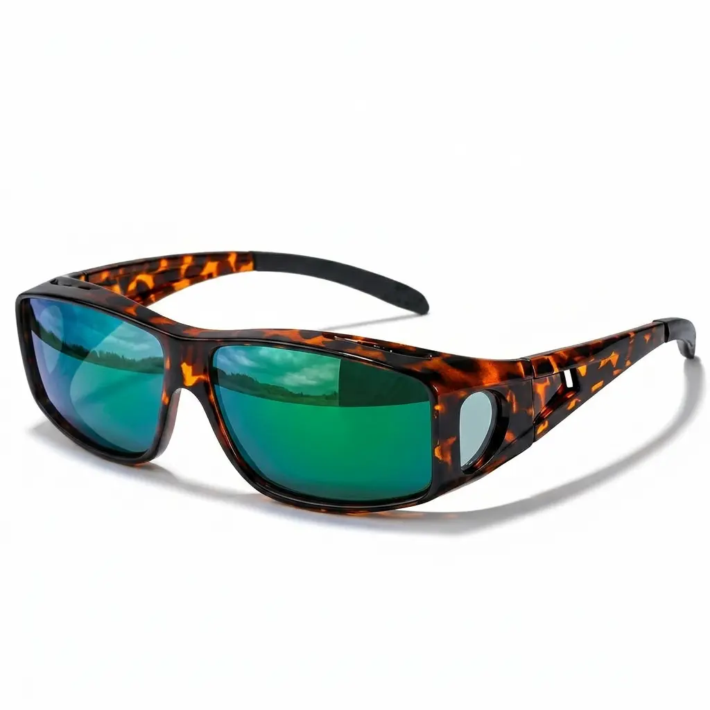 red tortoise frame green lenses