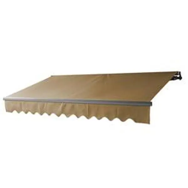 Aleko ABM16X10SAND31-UNB 16 x 10 ft. Motorized Black Frame Retractable Home Patio Canopy Awning, Sand