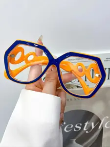 2026 New Model Fashion Retro Large Frame Multifaceted Glasses, High-Quality Unisex Casual Daily Wear Decorative Eyewear, Simple Versatile Design, Eyeglasses, Trendy Charming Great Stunning Refined