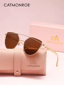 Unisex Cat Eye Polarized Sunglasses, Metal Frame, UV Protection, Fashionable Party Style, Daily Wear, Holiday Gift Choice
