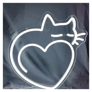 Cat Neon Sign Cat Love Neon Light, Cute Cat Light Room Decor, Animal Neon Sign 30x30cm
