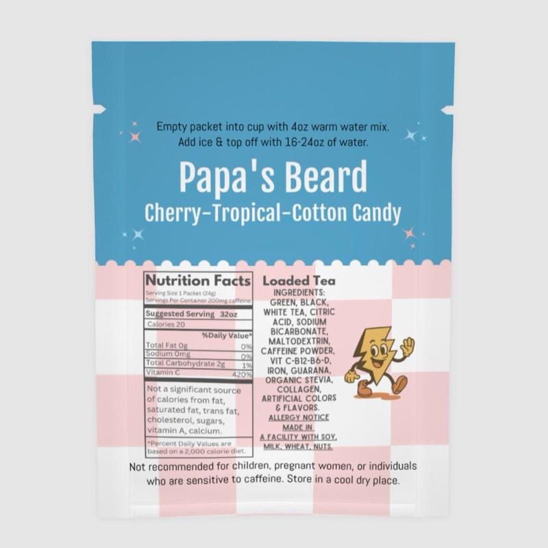 12-Pack Cotton Candy Chaos Loaded Tea Bundle | Mixed Flavors | Caffeinated Flavored Beverage Mix Packets | One the go | Nostalgic-Inspired Flavors