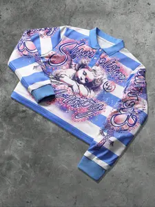 Men's Street Casual Quarter-Button Striped Sweatshirt, Autumn Style, Fashion Casual Sweatshirt