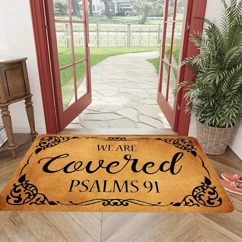 Letter Print Non-slip Door Mat, Rectangle Home Decor Mat, Decorative Mat for Home Living Room Bedroom Kitchen, Home Decor