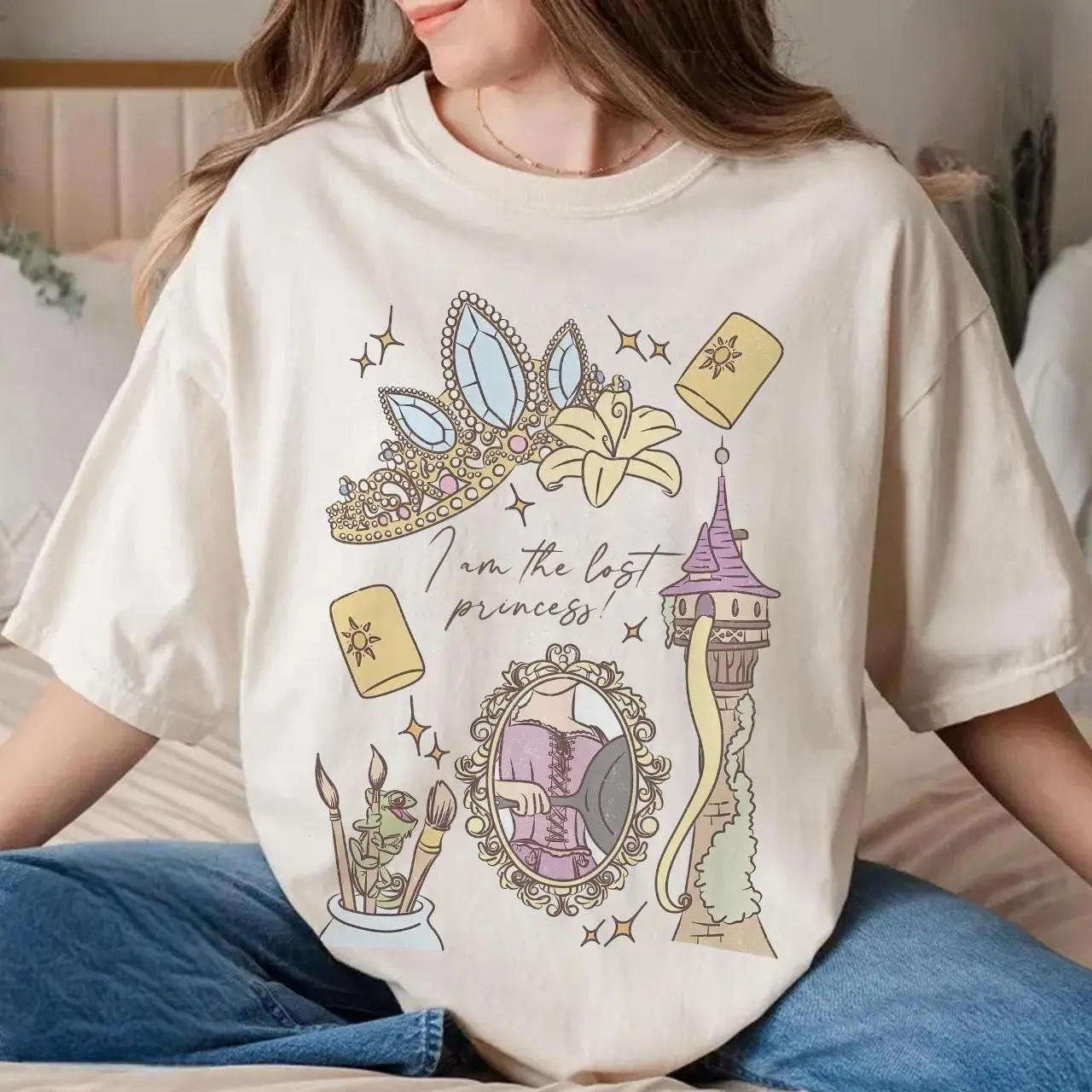 Comfort Colors Retro WDW Floral Shirt, Rapunzel Lost Princess Tee, Lost Princess Tee, Magic Kingdom Shirt, Family Trip 2026 Tee