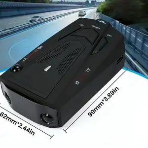 16 Band Automotive Radar Laser Detector Compact USB Operated Auto Speed Prompt Device Suction Cup Mount Driving Accessory for Highway Downtown Travel