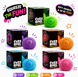 Fuzz Ball Squishy Stress Ball, Soft Sensory Fidget Toy, Moldable Squeeze Ball for Adults Anxiety Relief, Calming Desk Fuzz Squishies