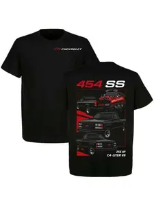 Chevrolet 454 SS 7.4L V8 T-Shirt A classic pickup truck graphic tee, crafted specifically for muscle car enthusiasts. This unisex design makes for a thoughtful gift for anyone, serving as a top choice for stylish men's apparel.