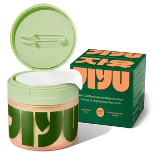 Jiyu Korean Skincare Anti-Aging Toner Pads 100 ct with Snail Mucin Centella Asiatica Niacinamide & Peptide Complex for Dark Spot & Wrinkle Minimizing
