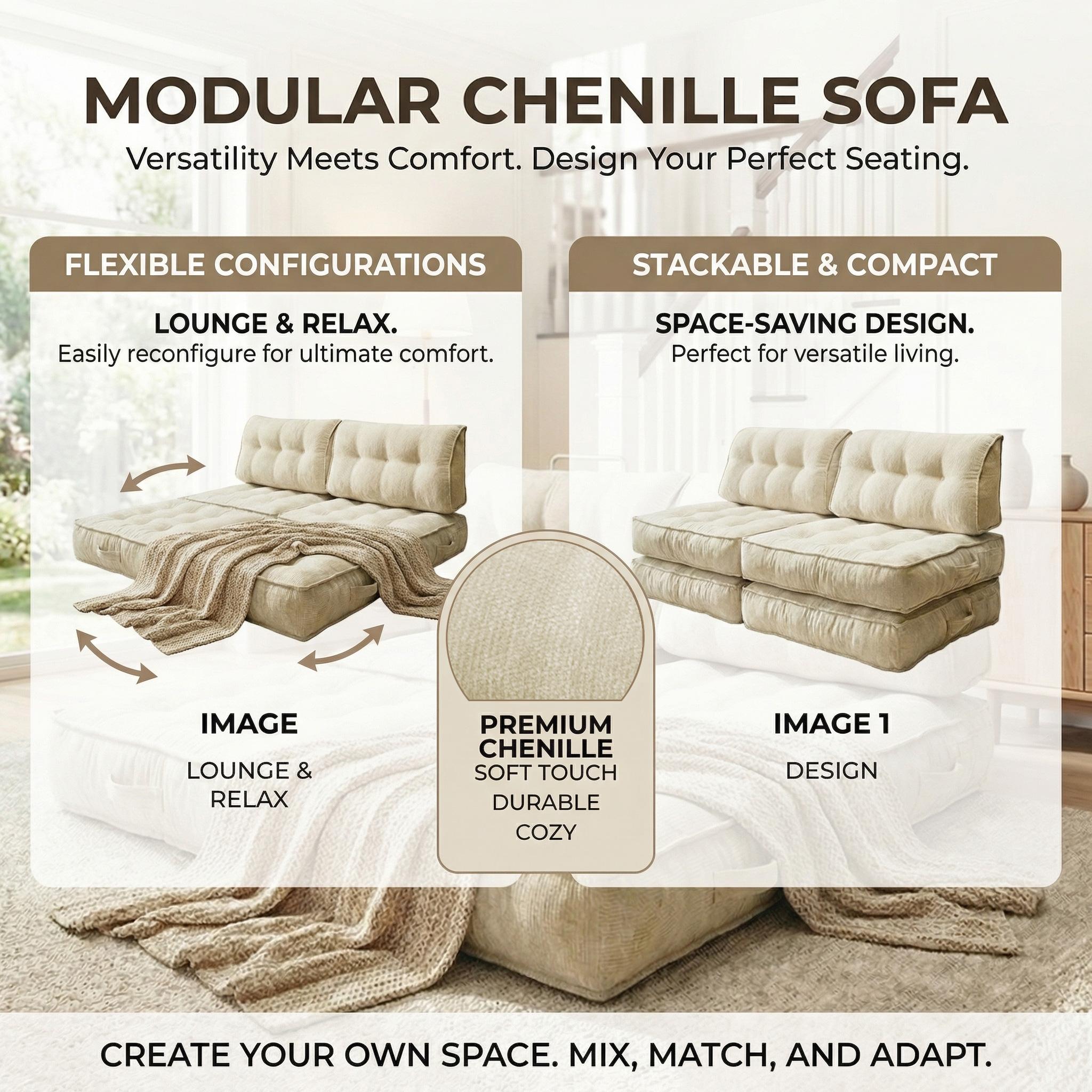 Single lazy sofa, small folding sofa bed with soft package for deep seat wrapping, boneless sofa in living room and bedroom, no need for assembly