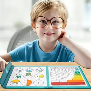 Colorful Magnetic Fraction Learning Book for Kids 3-8, Educational Puzzle Toy, Magnetic Math Book for Addition & Subtraction Practice, Great Easter Gift