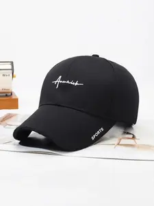 1pc Adjustable Snapback Baseball Cap - Black, Comfortable Fit for All Head Sizes, Stylish & Versatile, Polyester Material, Sports Cap|Sleek Black Cap|Adjustable Fit Adjustable Snapback Hat