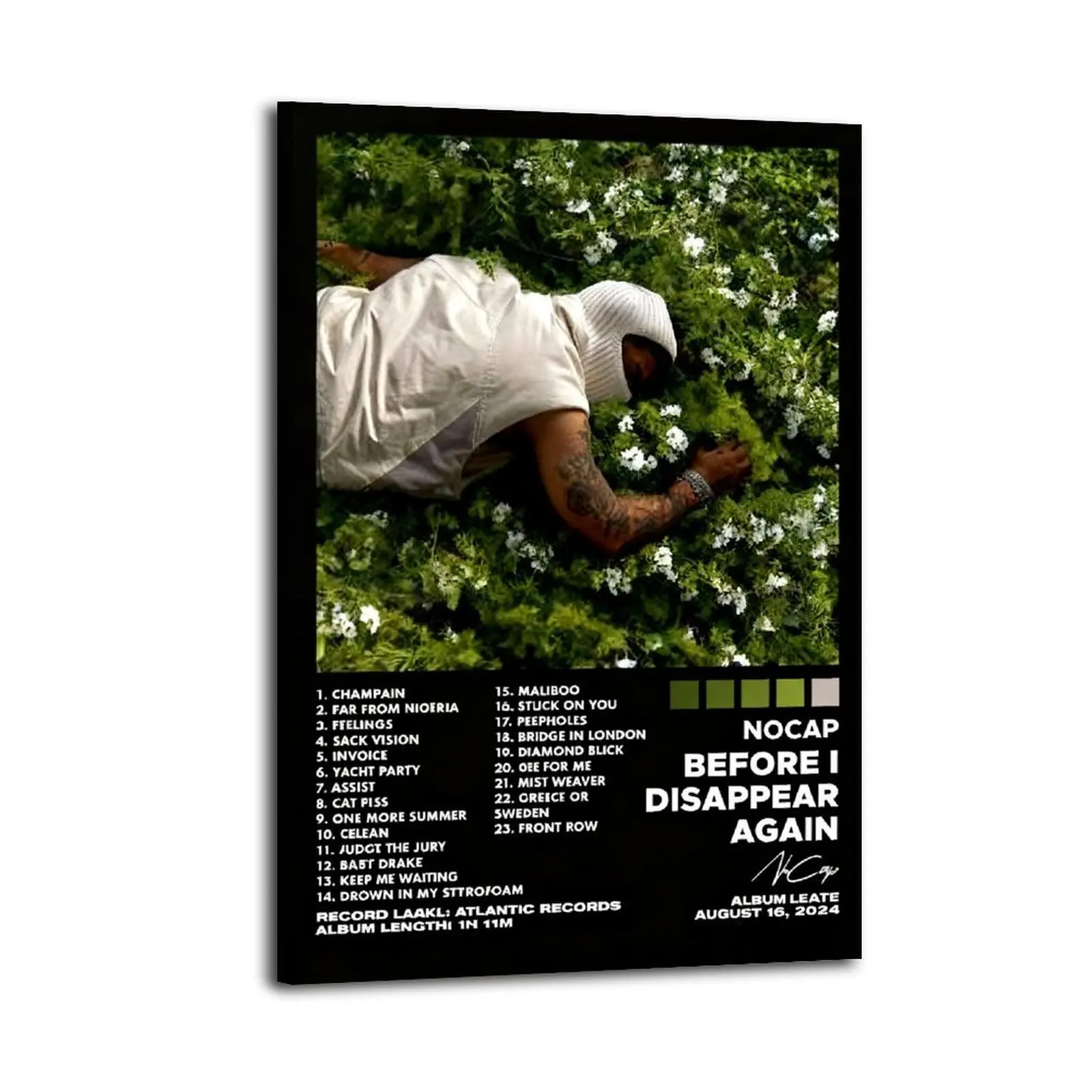 "Before I Disappear Again" Artistic Waterproof Wood Frame Canvas Wall Print Poster, Creative Design Graphic Prints, Home Decor Decoration with Hanging-Portable Installation, Thoughtful Anime Decor Gift Idea for Rooms