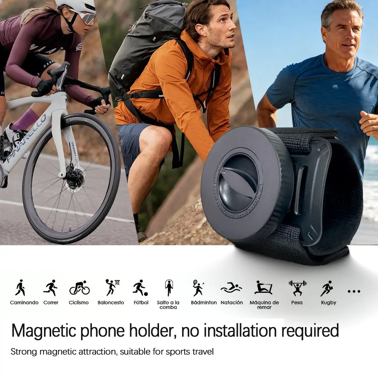 Magnetic Running Phone Holder, Sports Wrist Phone Case for Men, Perfect for Delivery Drivers, Riders, Cycling & Navigation, Magnetic Storage