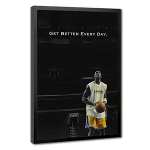Get Better Everyday Poster, Kobe Bryant Poster, Motivational Quote Wall Art, Gym Inspiration Print, Modern Mindset Decor for Office