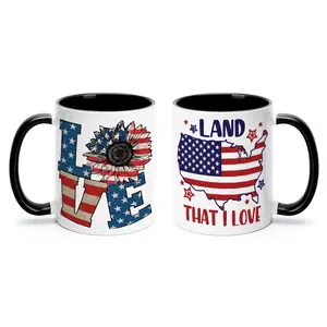 Double-Sided Graphic Coffee Mug - Ceramic Two-Tone Inner & Handle Tea Cup, Unique Dual Print Skeleton Mug for Espresso, Milk, Cocoa, Water
