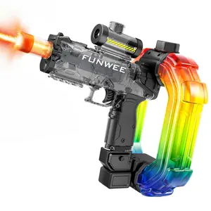FUNWEE Ultimate Battle Powerful Electric Water Gun, Automatic Squirt Gun with Glowing Realistic Muzzle 700cc High Capacity, Up to 32 FT Range, Outdoor Summer Party Toy for Adults &Kids Toys for Christmas Gift, Halloween Present, Black Friday Gifts