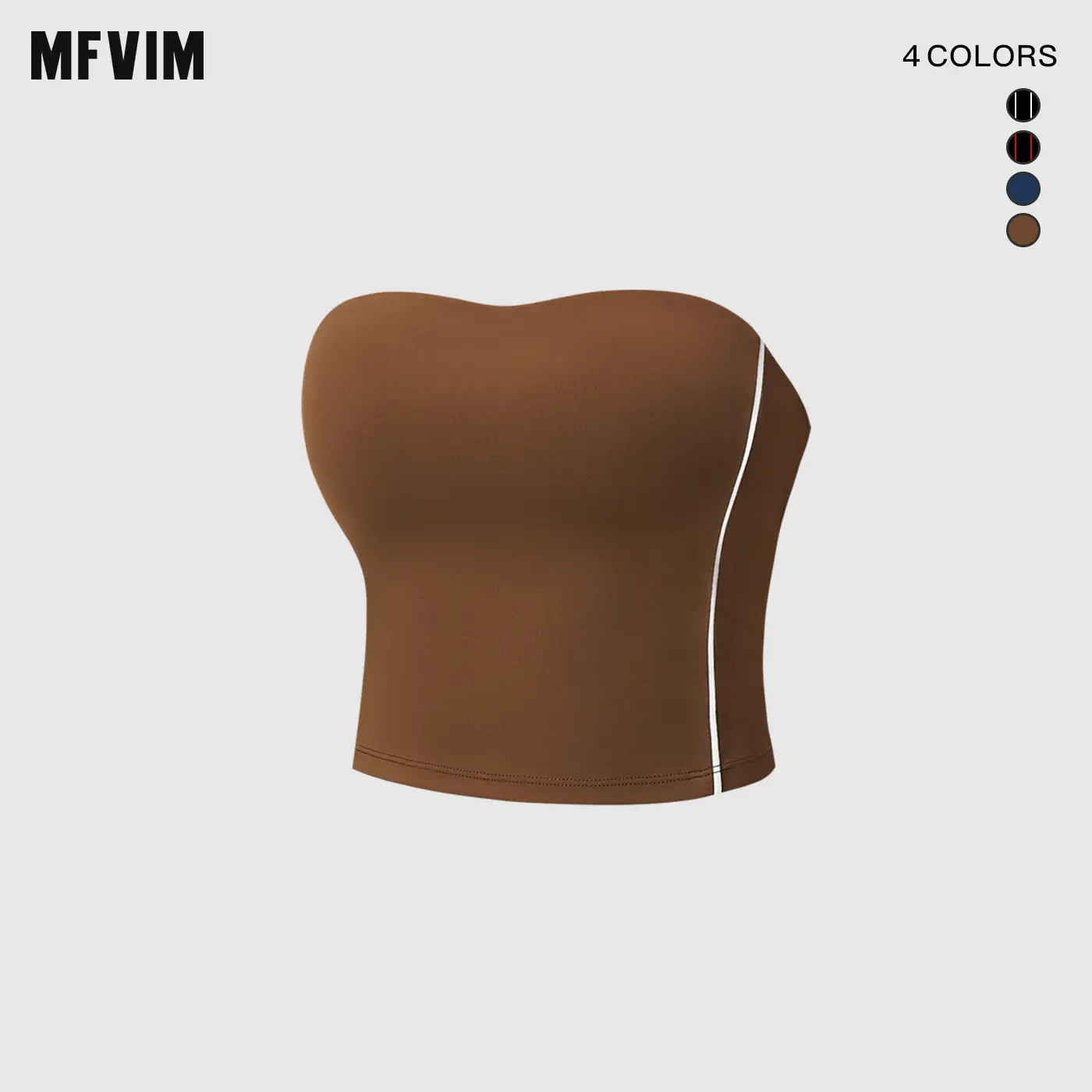 MFVIM Women’s New Color-Block Sports Bra Top — Strapless, Anti-Exposure Design, Suitable for Yoga and Wear Outside