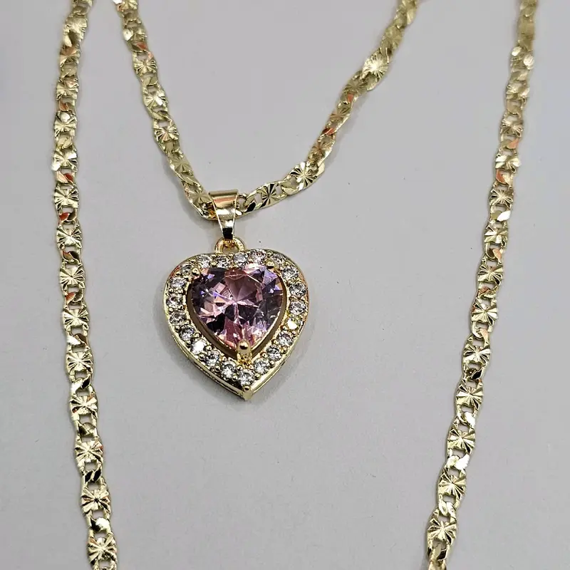 cute heart chain Gold-plated 18"inches