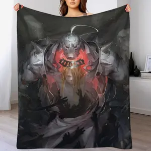 Anime Fullmetal Alchemist Flannel Blanket| Ultra-Soft All-Season Comfort | Anti-Pilling & Shrink-Resistant | Machine Washable Luxury Throw for Adult Home Decor