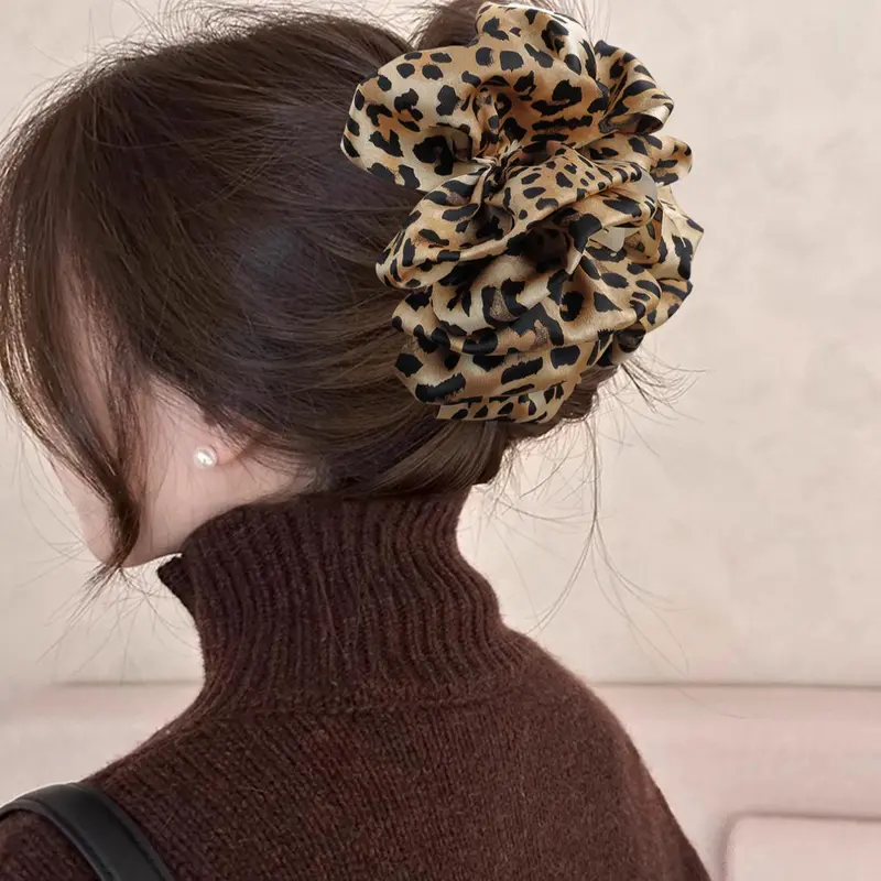 Leopard Pattern Hair Claw, Leopard Bow Design, Vintage Flair, Hair Clips, Elegant Hair Accessories for Women & Girls, Vintage Hair Accessories for Daily & Party Decoration, Decorative Hair Clips