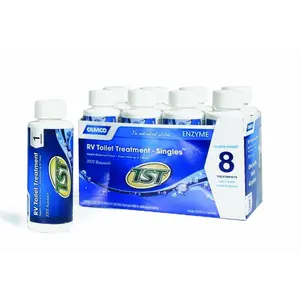 CAMCO 41501 Tst Blue Enzyme Toilet Chemical - 4oz Biodegradable Enzyme Cleaner, Single Pack Long-Lasting Household Solution for Rain-Related Toilet Maintenance