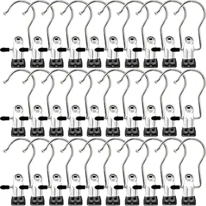 Laundry Hooks Hanging Clips Clothes Pins Closet Hanger Organizer Clamps Socks Towel Clips Heavy Duty Clothespins Bulk Hanger Clips for Closet Travel Pants Socks Handbags, 30 Pack