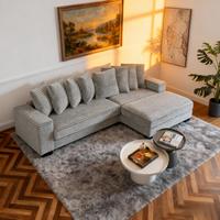 Gray + Wood + Modern + 3 Seat  Right Chaise Daybed