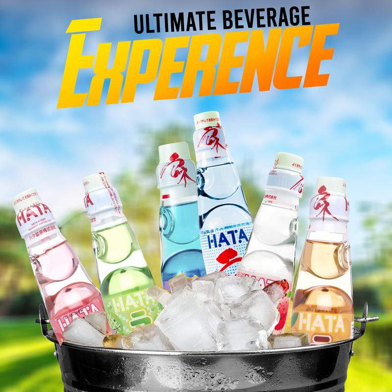 HATA Fusion Select Ramune Japanese Soda Classic Carbonated Fizzy Drink in Codd-Neck Bottles with Marble Stoppers 6.76 oz 6-Pack Original