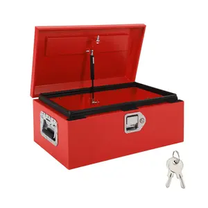 Garvee Truck Bed Tool Box 20x12x9.6 Inch Heavy Duty Steel Metal Tool Box for Truck Bed, Secure Storage Organizer, Waterproof Design, Gas Strut Lid, Orange Peel Finish for Pickup, RV, Trailer