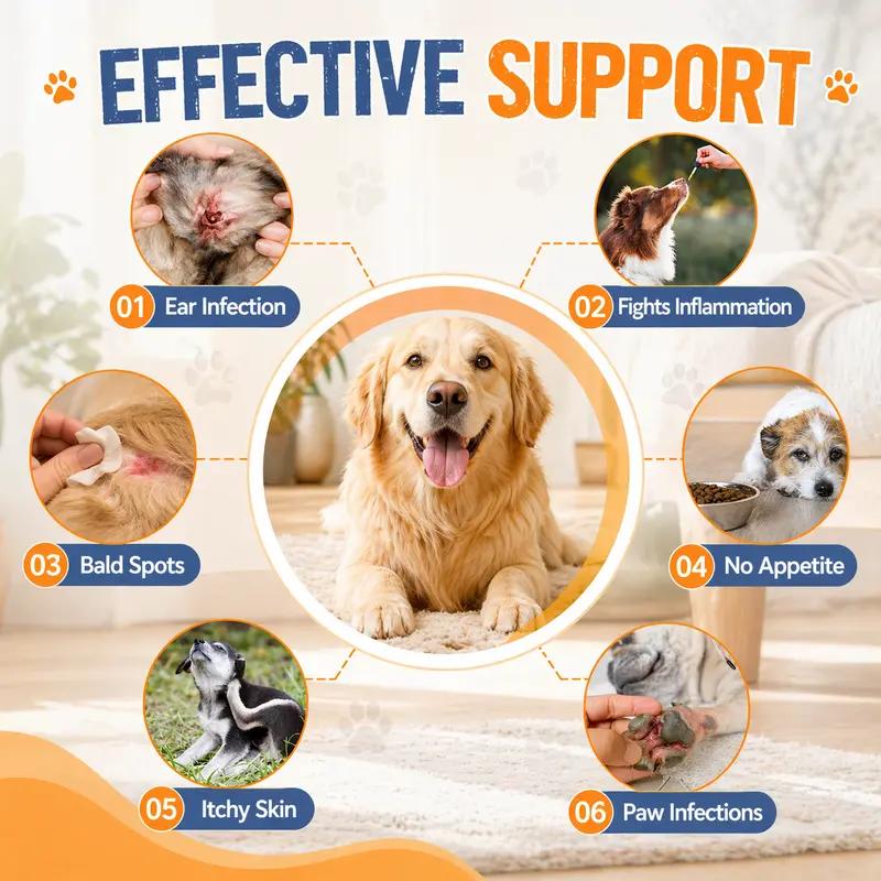 2PCS Bacon Flavor Dog Ear & Skin Relief Drops (60ml) - Yeast Infection Treatment, Itch Soothing, Allergy Relief for Puppies & Dogs