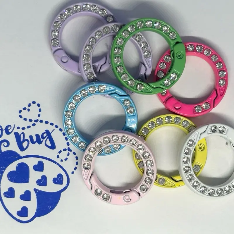 (10 pieces)  various spring rings, lobster claw heart, and U shaped claws to enhance any keychain or Craft accessory
