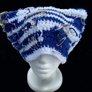 embellished crochet cat beanies