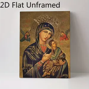 1pc Unframed Our Eternal Help Women Painting Canvas Poster, Russian Orthodox Icon Canvas Wall Art, Artwork Wall Painting, Office, Bedroom Cafe, Wall Decor, Home and Dormitory Decor Halloween Christmas decor