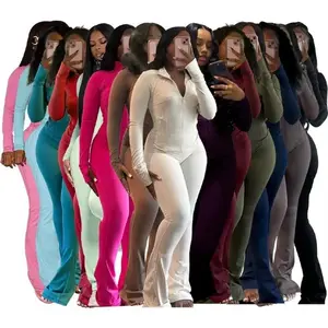 Women Clothes Two Piece Flared Pants Tracksuits Set Casual Gym Active Wear 2 Piece Set Lounge Womens Matching Sets